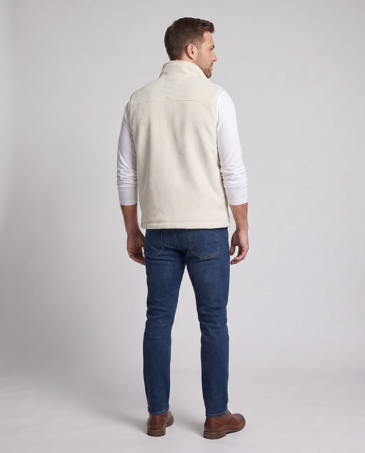 Herr värming Sherpa fleece väst med hel dragkedja och utanpåfickor