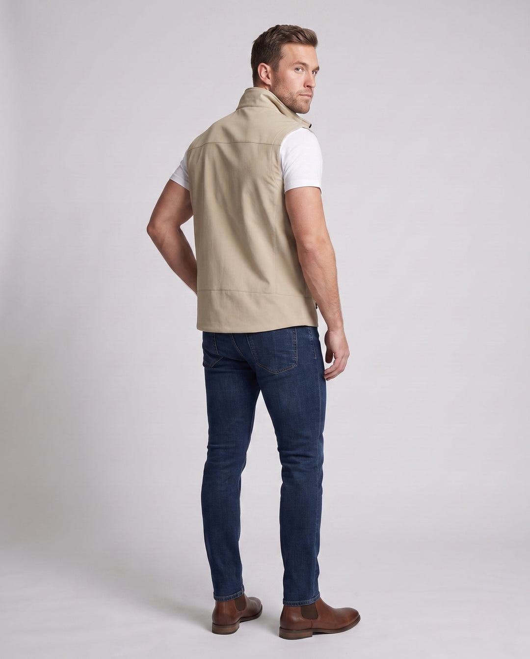 Herr Vattenavvisande Softshell Väst med Quiltad Termisk Foder och Tätad Dragkedjor