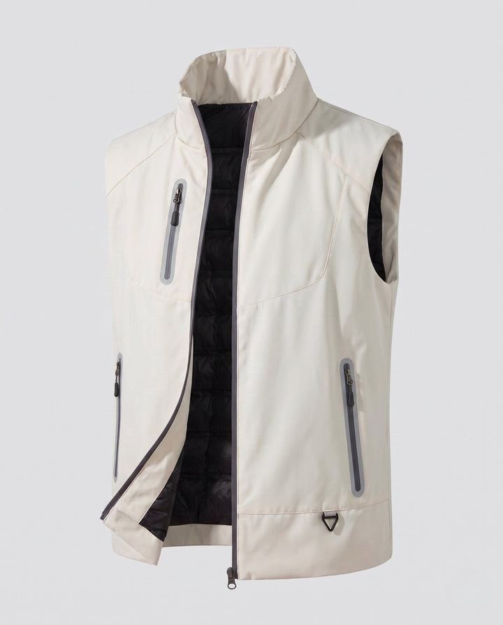 Herr Vattenavvisande Softshell Väst med Quiltad Termisk Foder och Tätad Dragkedjor