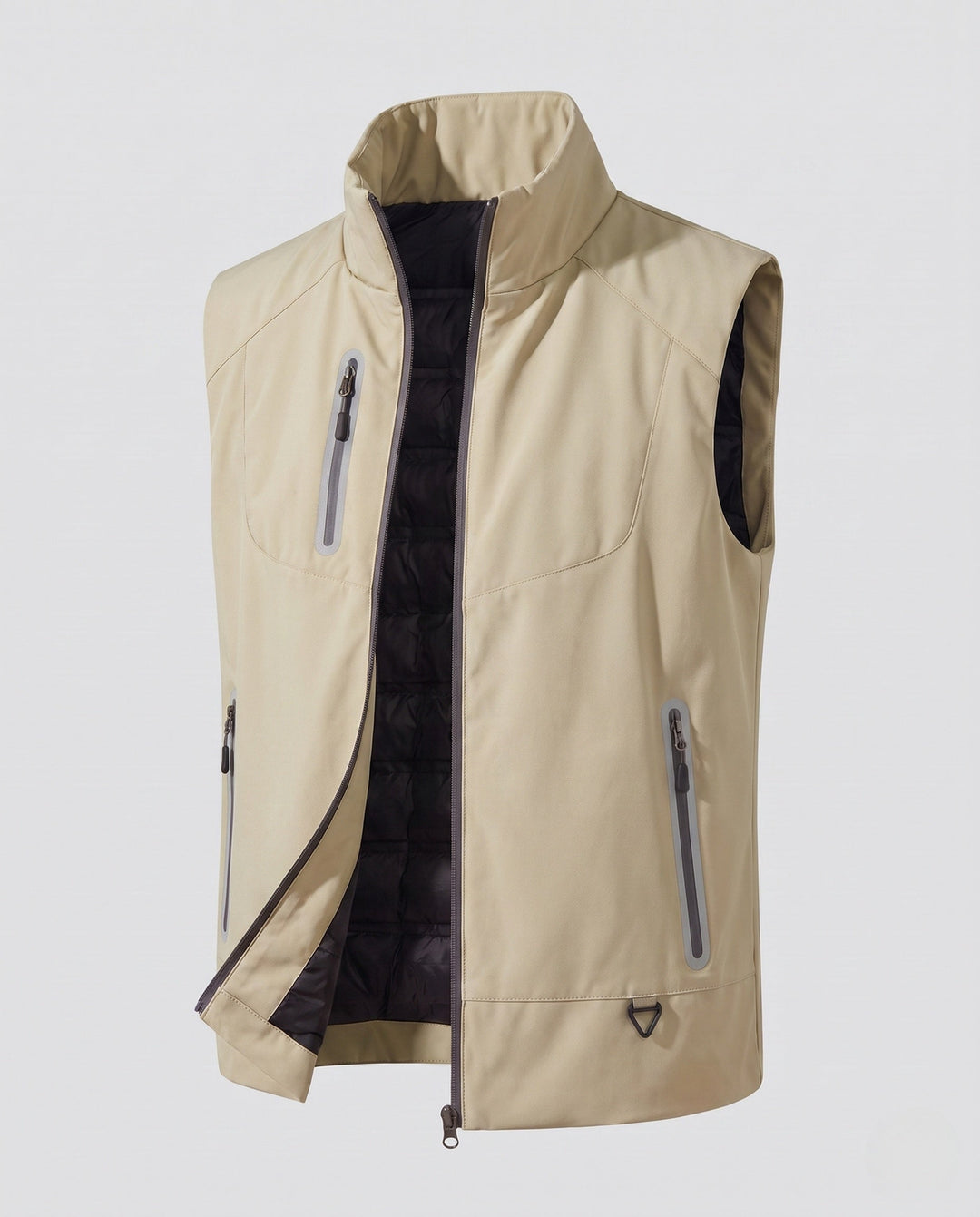 Herr Vattenavvisande Softshell Väst med Quiltad Termisk Foder och Tätad Dragkedjor