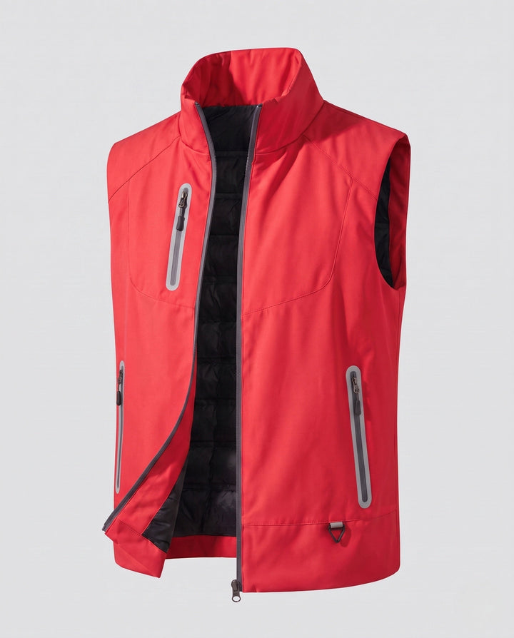 Herr Vattenavvisande Softshell Väst med Quiltad Termisk Foder och Tätad Dragkedjor