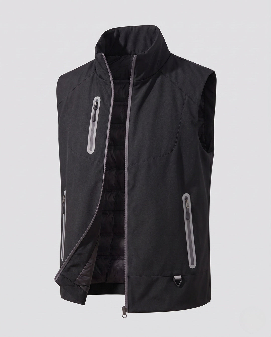Herr Vattenavvisande Softshell Väst med Quiltad Termisk Foder och Tätad Dragkedjor