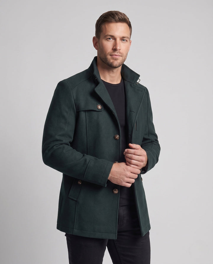 Herr Övergångsjacka i Fieldcoat Stil med Patterned Foder