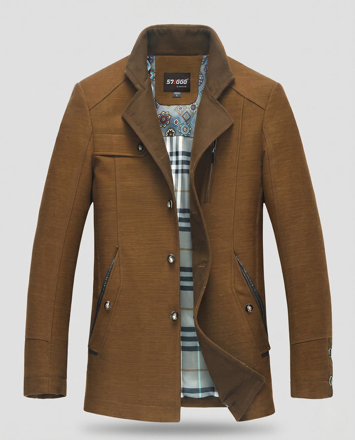 Herr Övergångsjacka i Fieldcoat Stil med Patterned Foder
