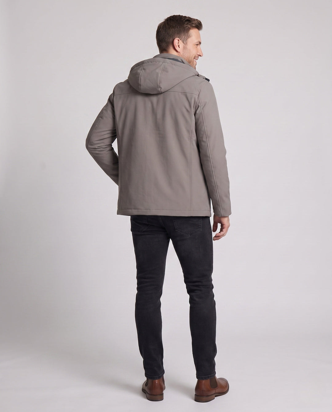 Herr Water-Repellent med Huva Kappa med Termisk Foder och Smooth Inner Foder