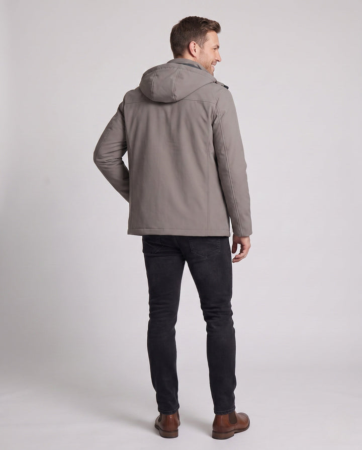 Herr Water-Repellent med Huva Kappa med Termisk Foder och Smooth Inner Foder