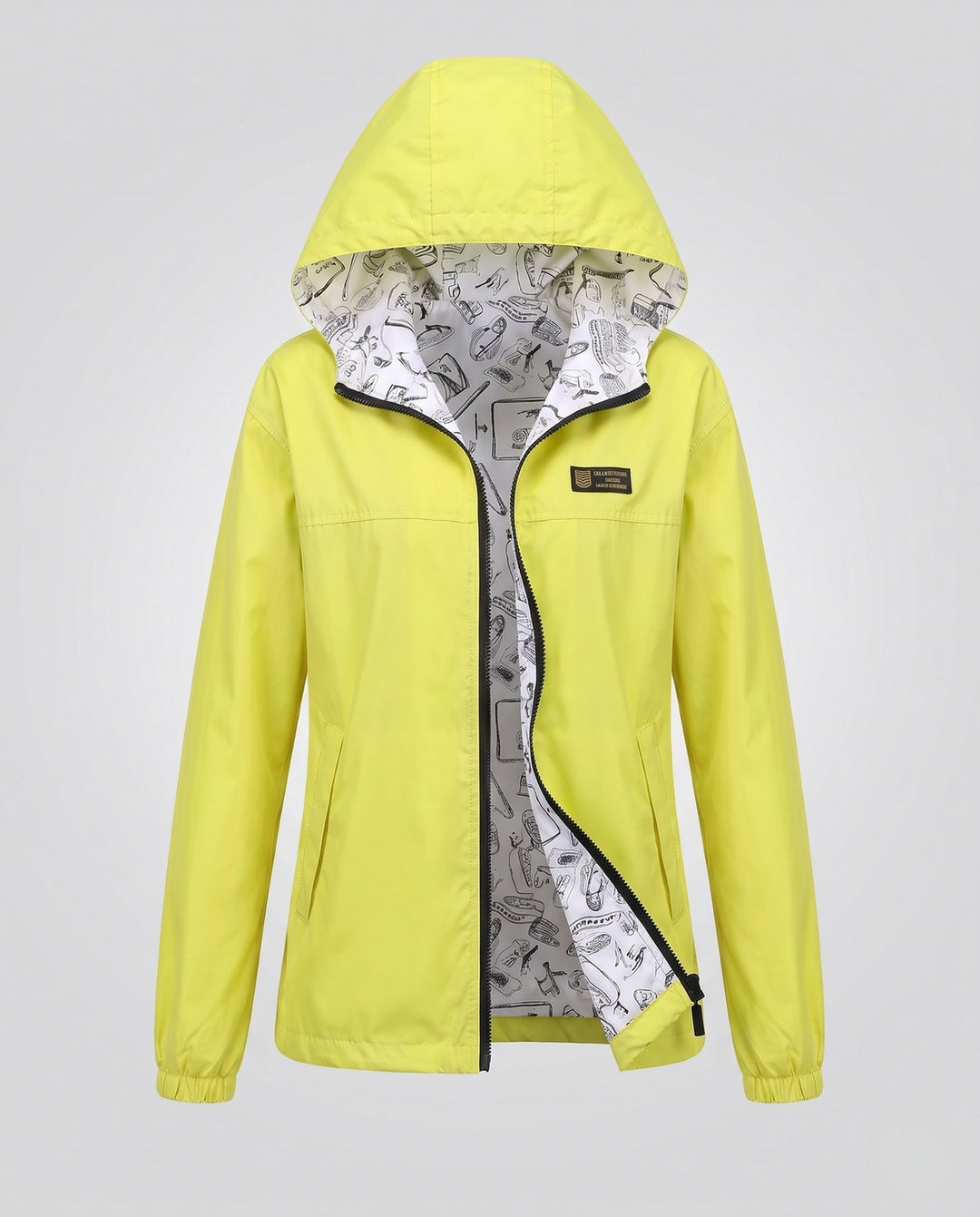 Dam Lätt med Huva Vind Jacka med Printed Foder, Vattenavvisande och Packable