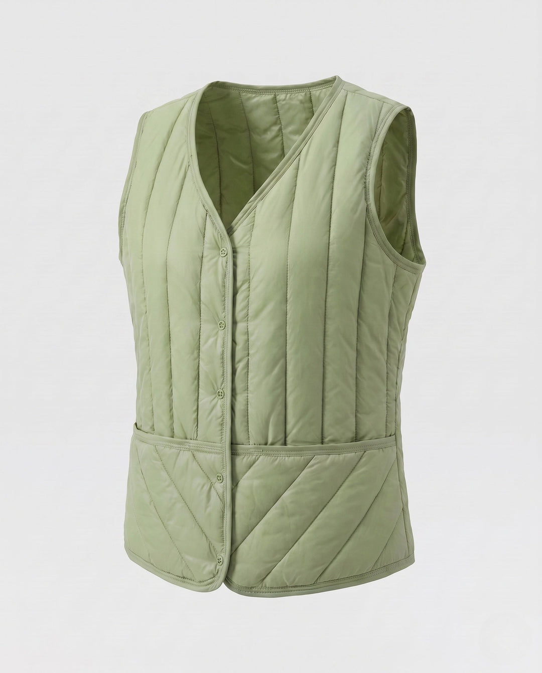 Dam Ultralight Quiltad Väst med Welt Fickor