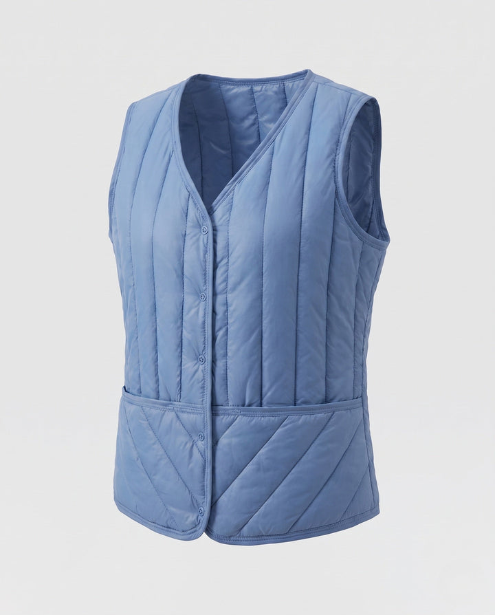 Dam Ultralight Quiltad Väst med Welt Fickor