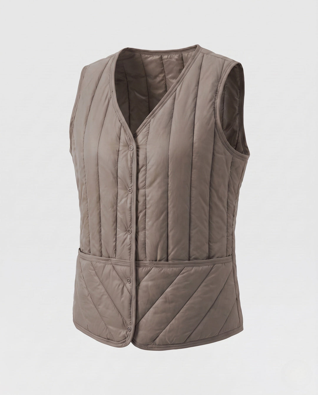 Dam Ultralight Quiltad Väst med Welt Fickor