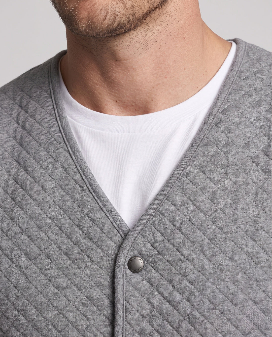 Herr Quiltad Vadderad Väst med V-Neck och Utanpåfickor