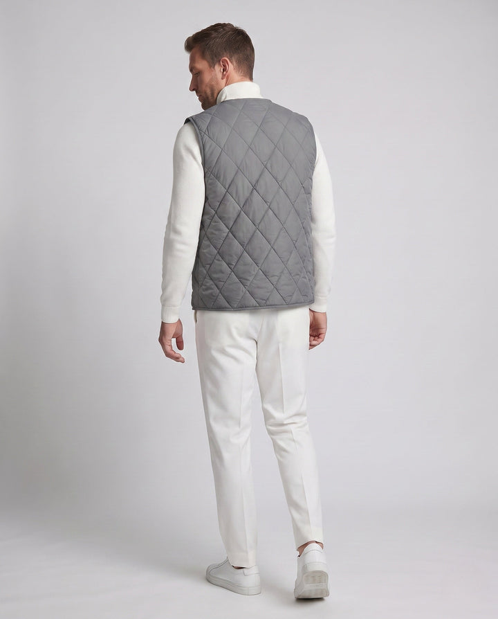Herr lätt quiltad väst med Diamond Quilting och Dragkedja