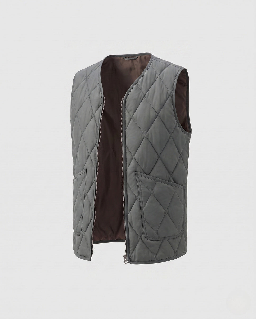 Herr lätt quiltad väst med Diamond Quilting och Dragkedja