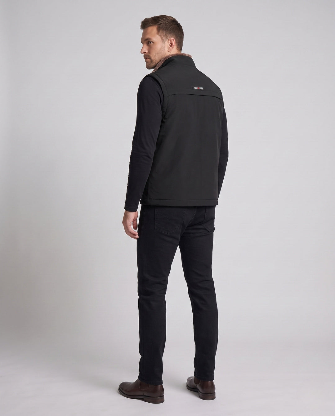 Herr Isolerad Thermo-Fleece Väst med Teddy Innerfoder och Vindtät Exterior