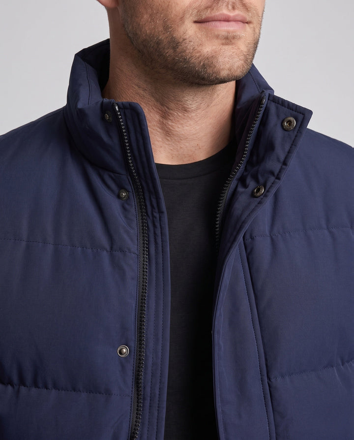 Herr Minimalistisk Thermo Quiltad Väst med Vattenavvisande Yta och Justerbar Fåll