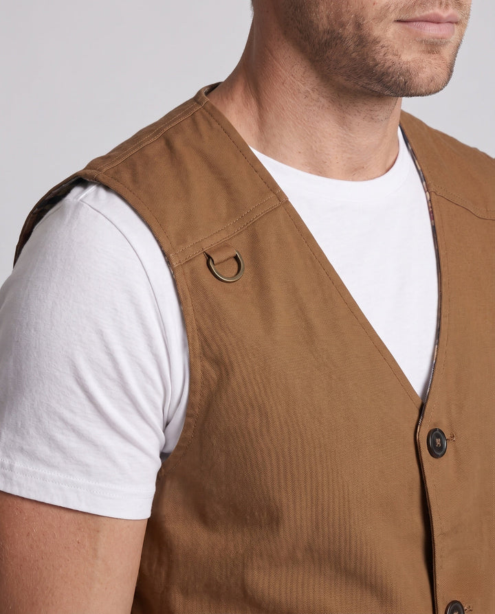 Herr robust Canvas Funktion väst med Rutig innerfoder och D-Ring