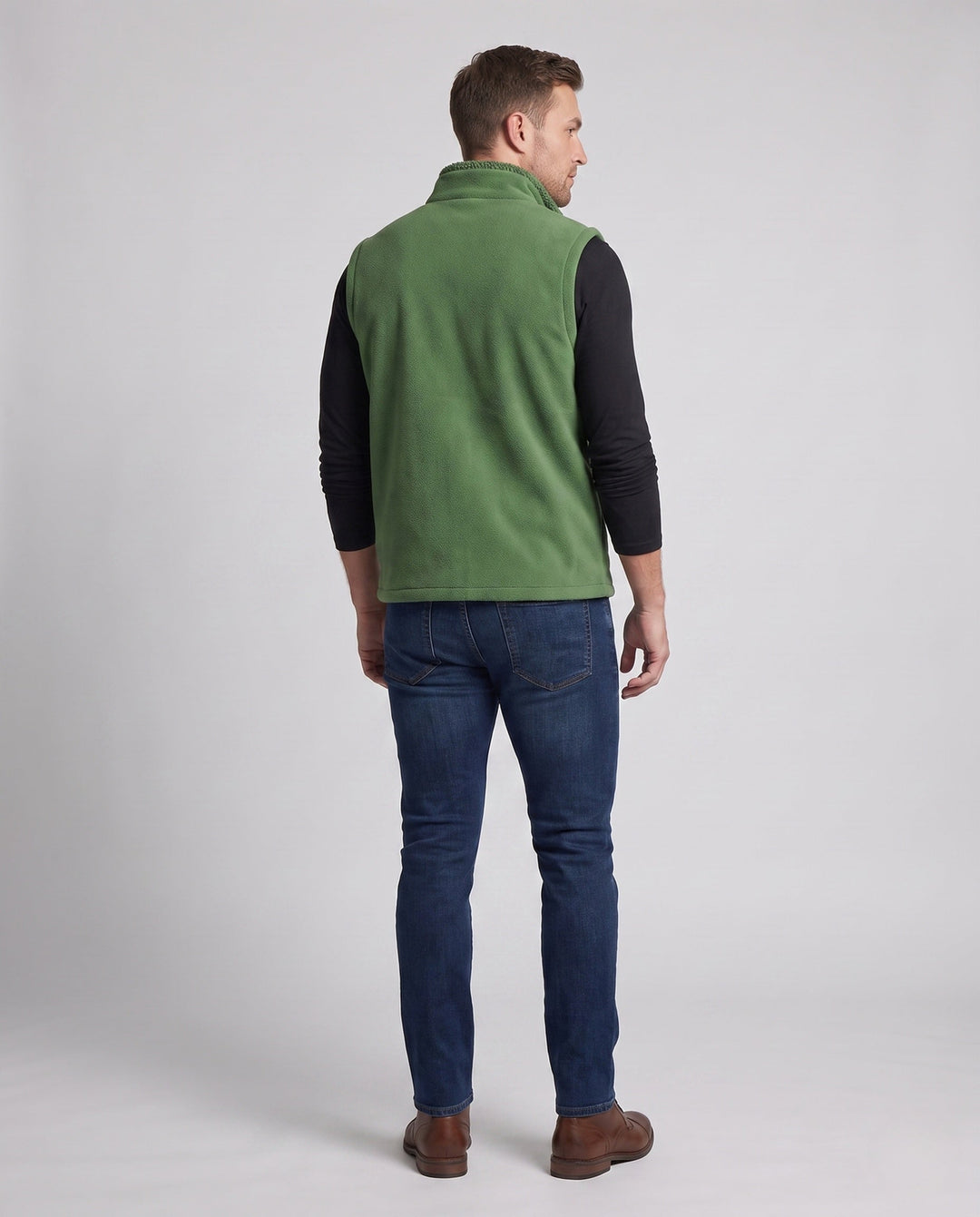 Herr Thermo Fleece Väst med Double-Sided Sherpa Innerfoder och Dragkedja Fickor