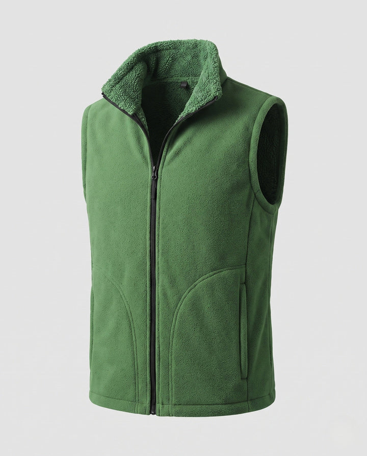 Herr Thermo Fleece Väst med Double-Sided Sherpa Innerfoder och Dragkedja Fickor