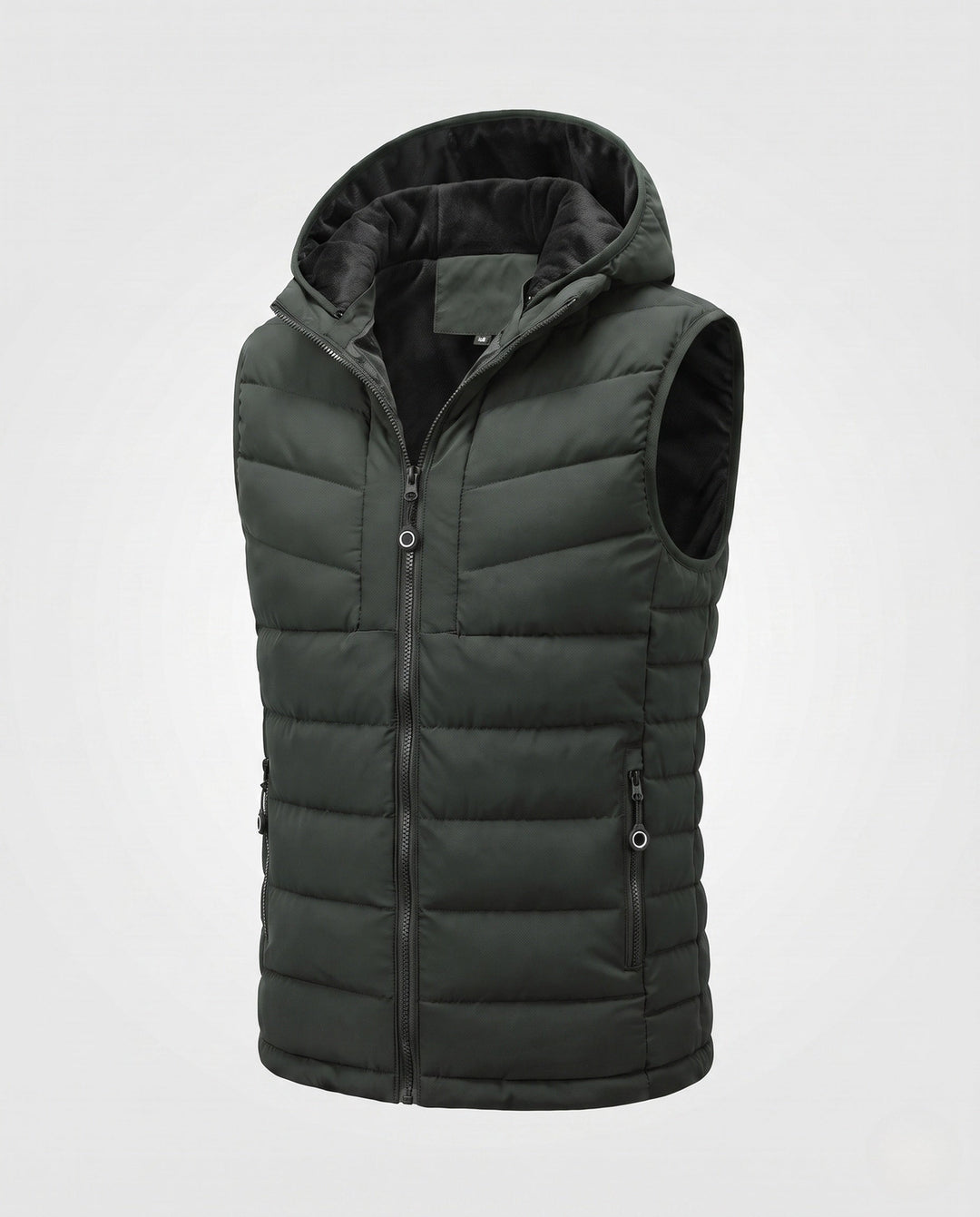Herr Ultra-Warm Vadderad Väst med Huva, Fleece Innerfoder och Vindtät Ytter Skal