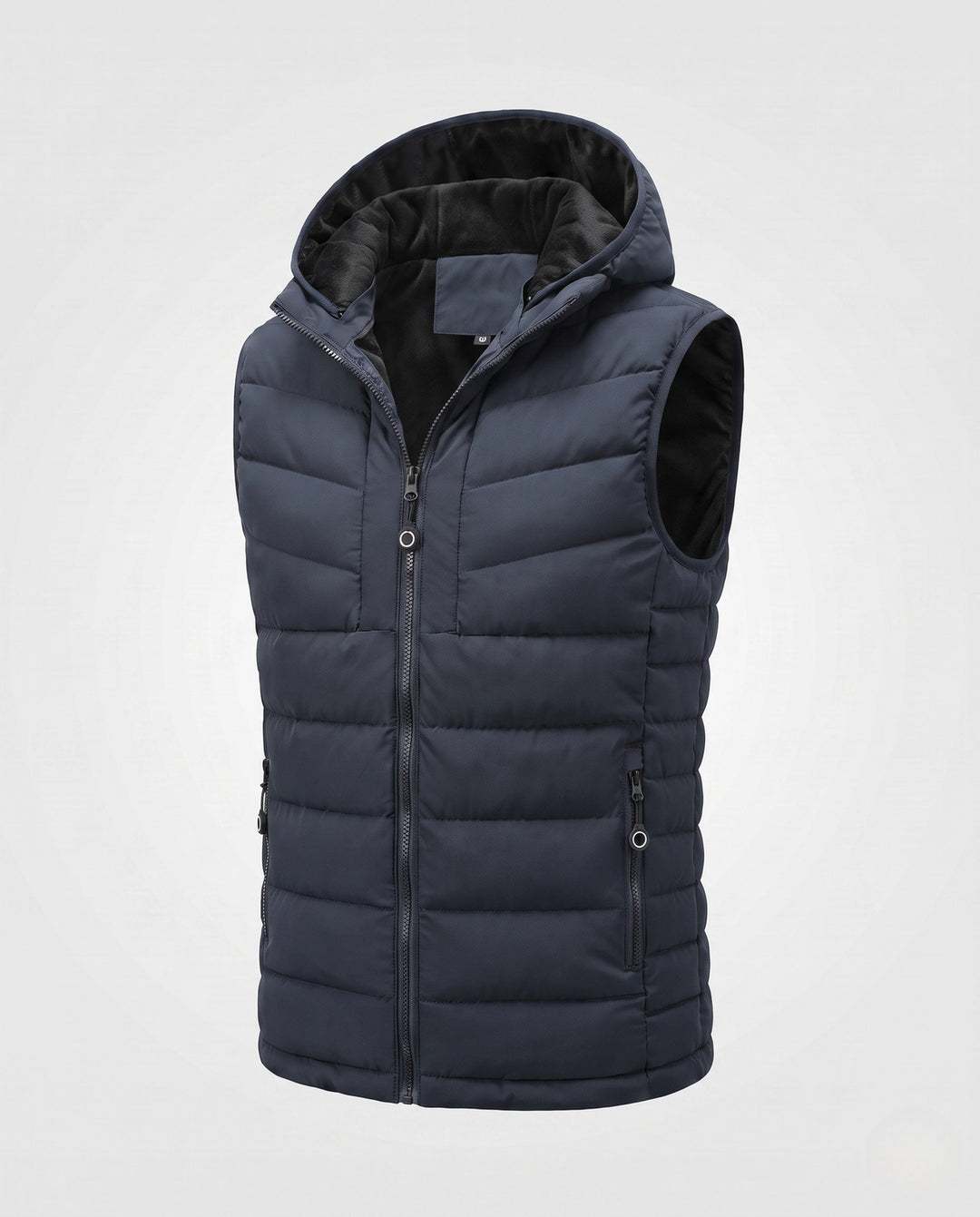 Herr Ultra-Warm Vadderad Väst med Huva, Fleece Innerfoder och Vindtät Ytter Skal