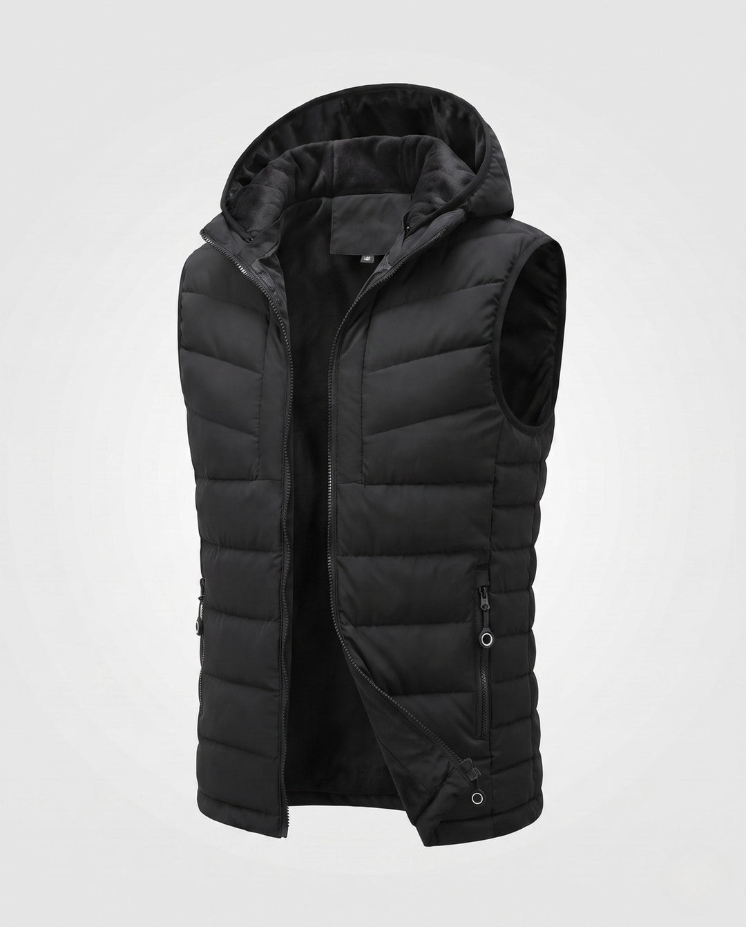 Herr Ultra-Warm Vadderad Väst med Huva, Fleece Innerfoder och Vindtät Ytter Skal