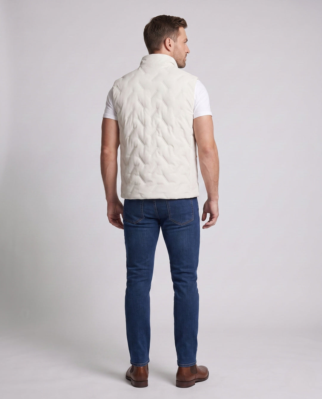 Unisex lätt kviltad Insulated väst med ståkrage och kontrast fickor
