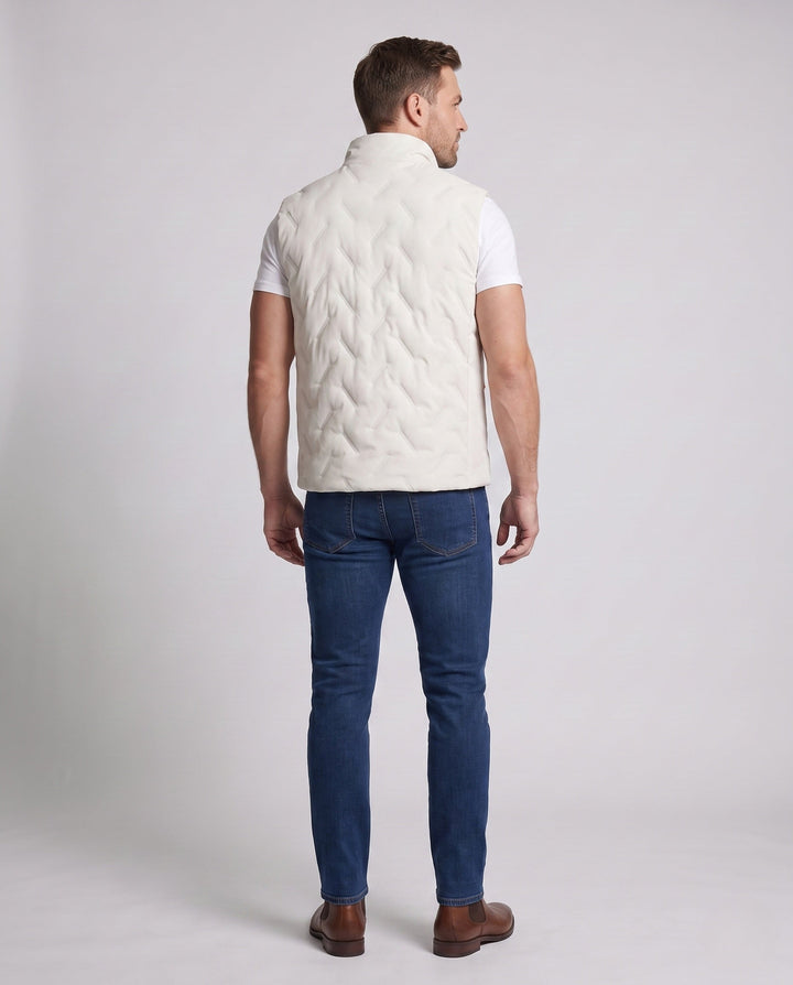 Unisex lätt kviltad Insulated väst med ståkrage och kontrast fickor