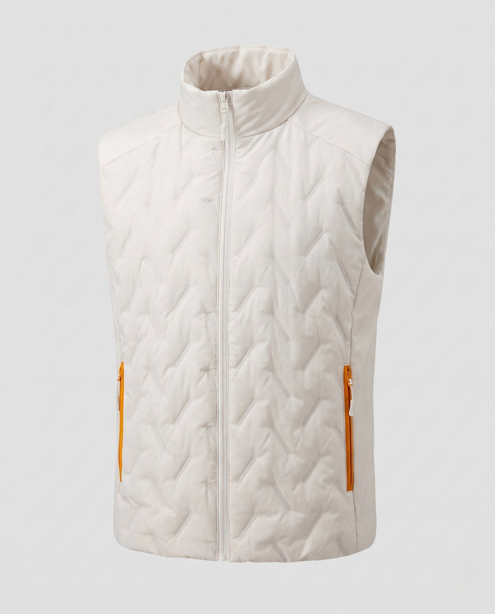 Unisex lätt kviltad Insulated väst med ståkrage och kontrast fickor