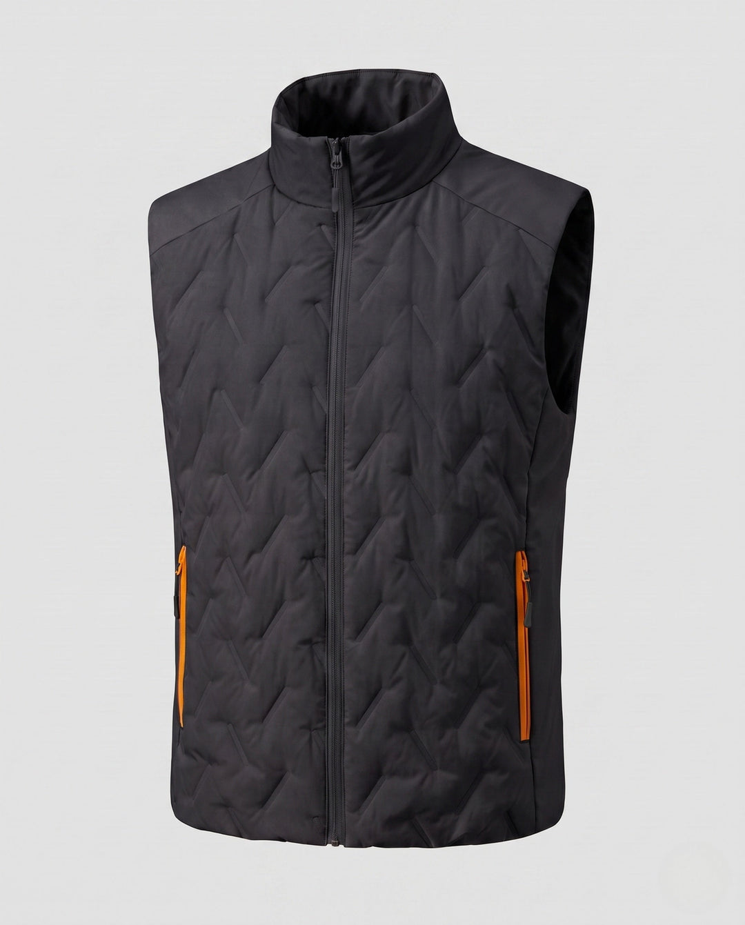 Unisex lätt kviltad Insulated väst med ståkrage och kontrast fickor