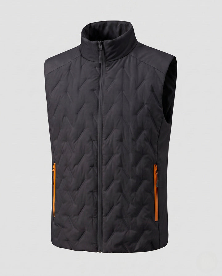 Unisex lätt kviltad Insulated väst med ståkrage och kontrast fickor