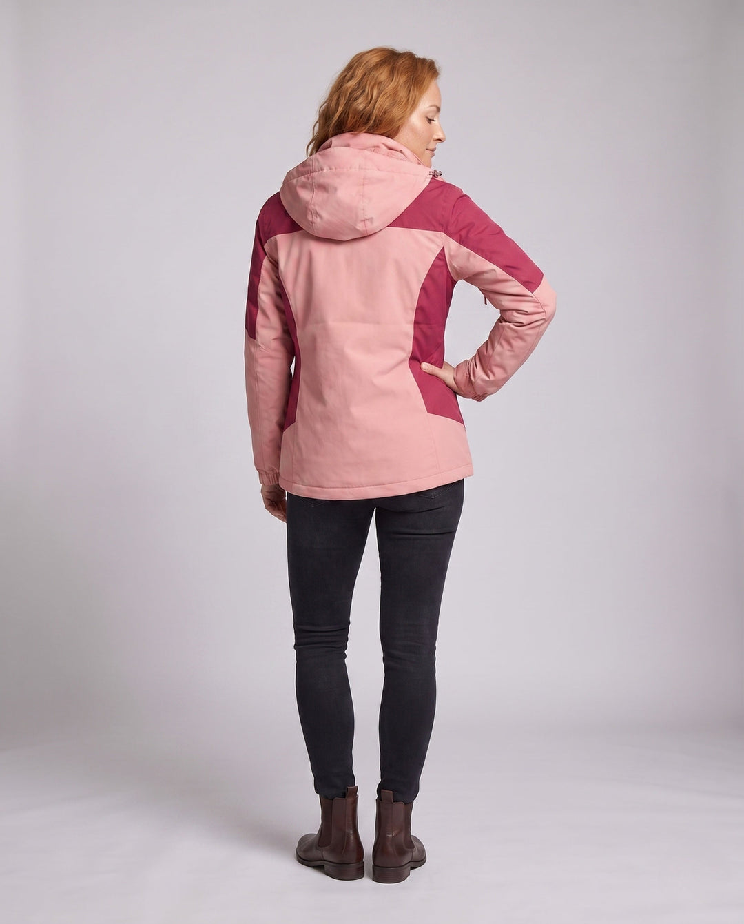 Dam två-in-One softshell och fleece utomhusjacka med huva