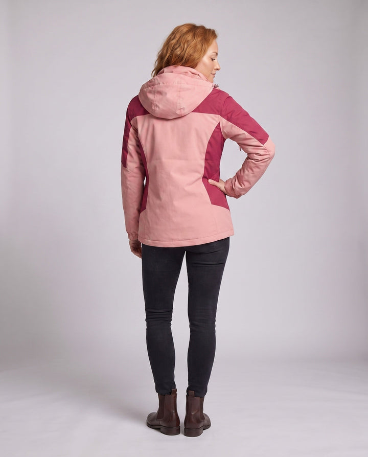 Dam två-in-One softshell och fleece utomhusjacka med huva