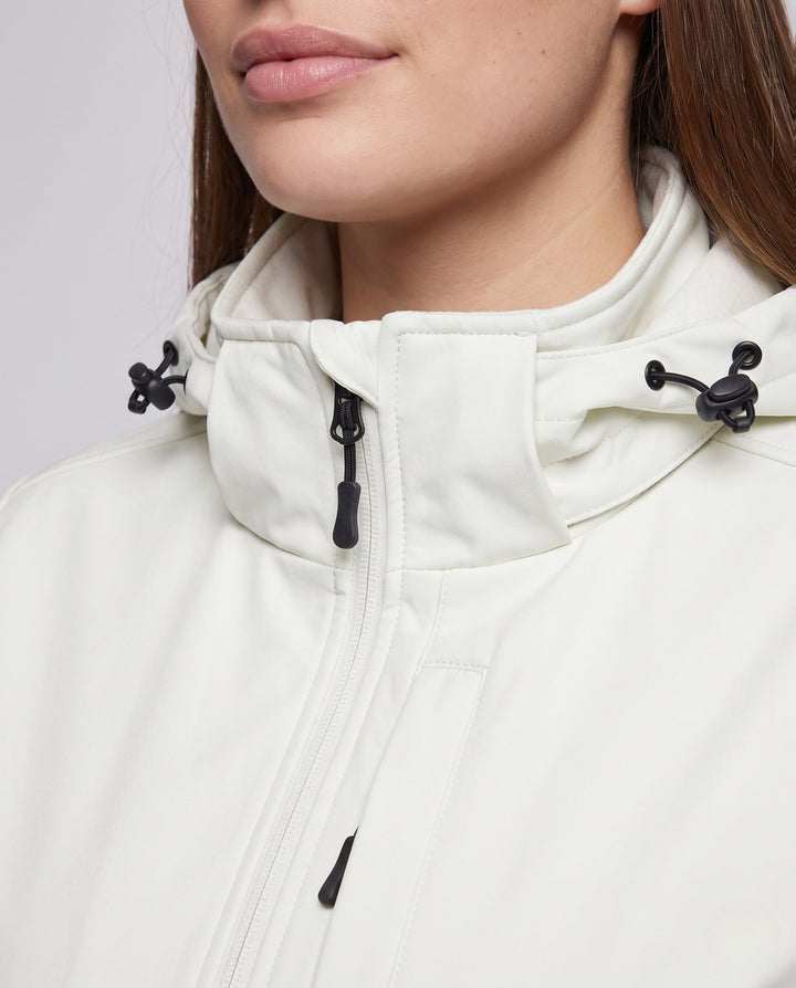 Dam två-layer softshelljacka med removable fleece inner layer och justerbar huva