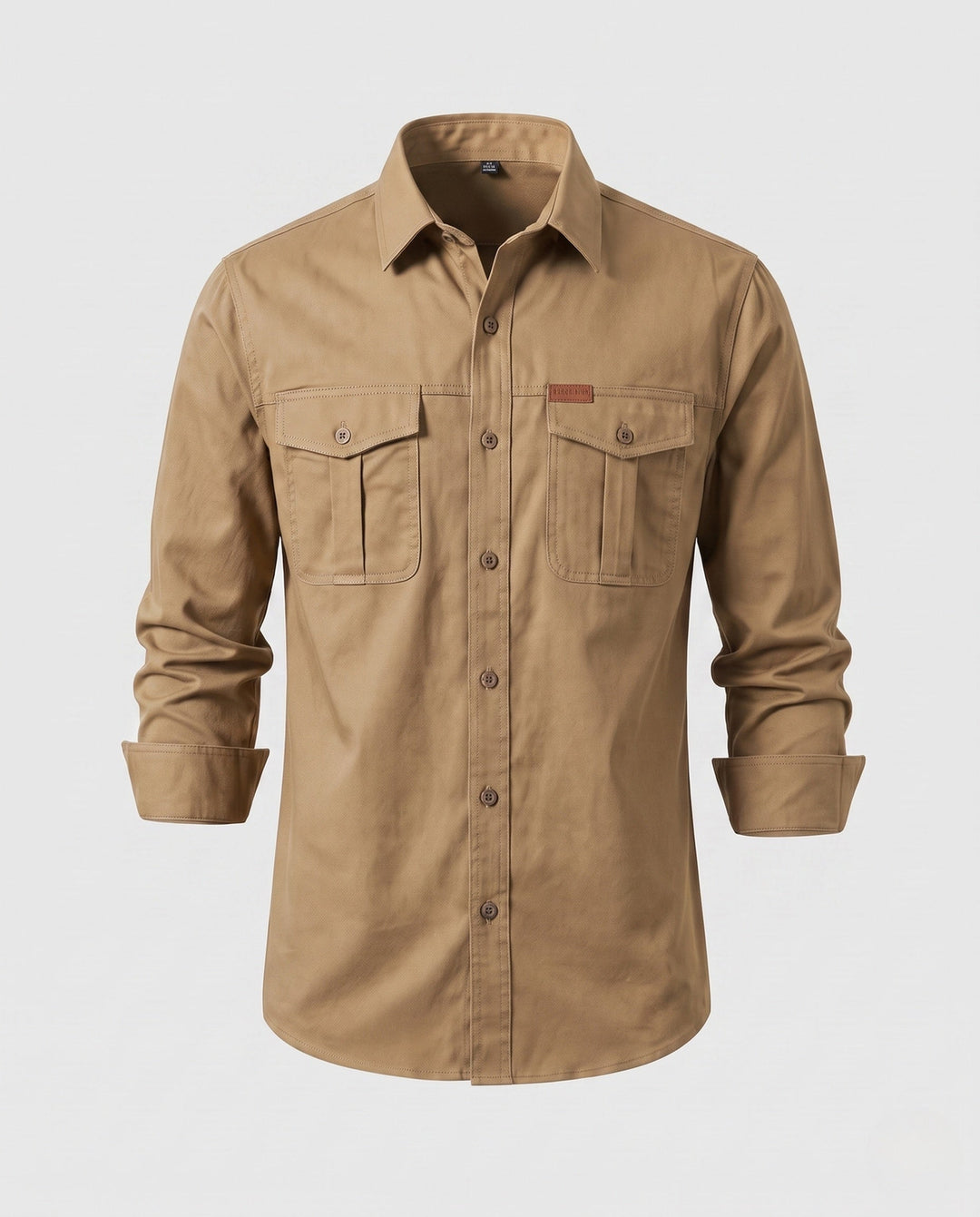 Herr Canvas Funktion Overshirt med Bröst Utanpåfickor och Casual Skjortkrage