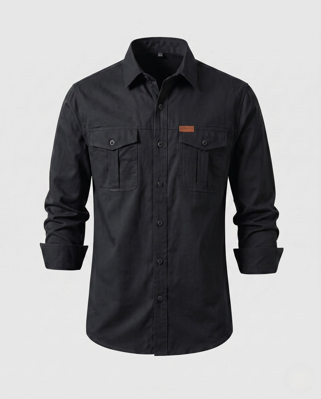Herr Canvas Funktion Overshirt med Bröst Utanpåfickor och Casual Skjortkrage