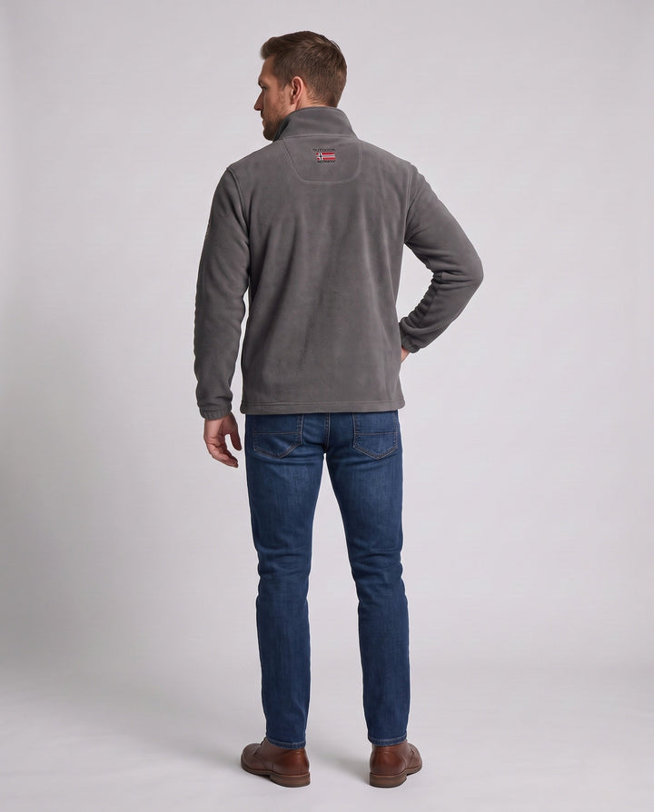 Herr Fleece Jacka med Heltäckande Teddyfoder, Hög Krage och Dragkedja Fickor