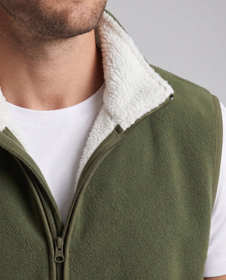 Herr Fleece Väst med Hög Ståkrage, Hel Dragkedja och Sidofickor