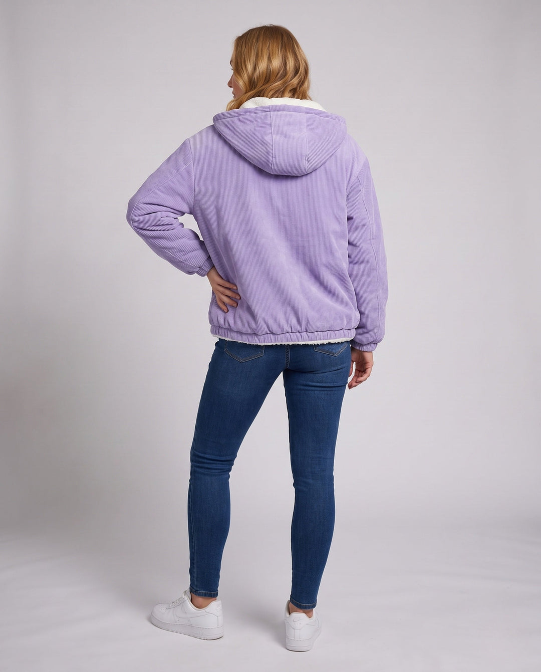 Dam fleece lined cord jacka