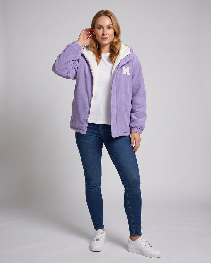 Dam fleece lined cord jacka