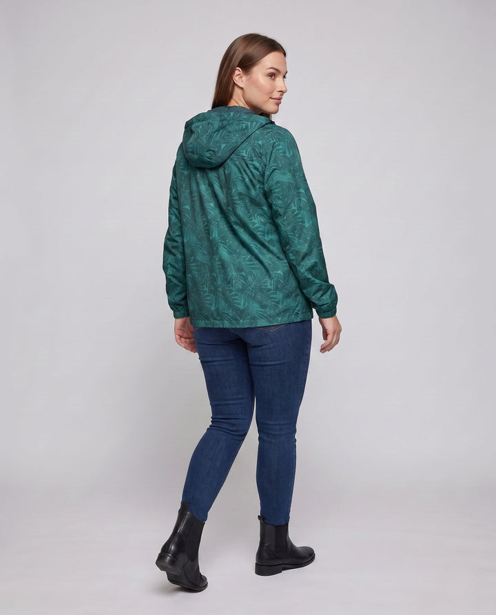 Dam lätt Rain jacka med huva och Reflective Accents