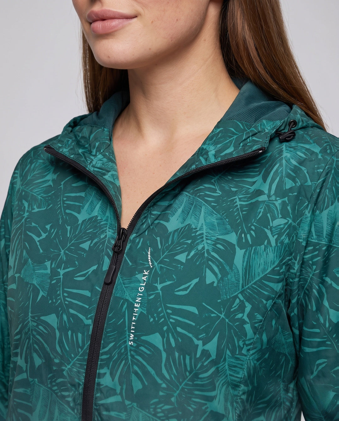Dam lätt Rain jacka med huva och Reflective Accents
