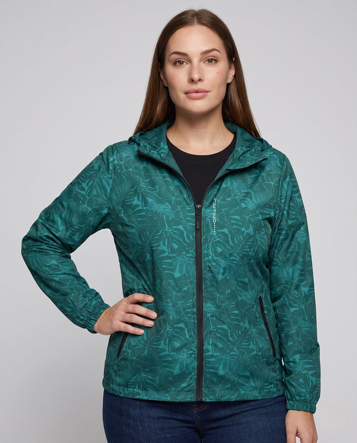 Dam lätt Rain jacka med huva och Reflective Accents