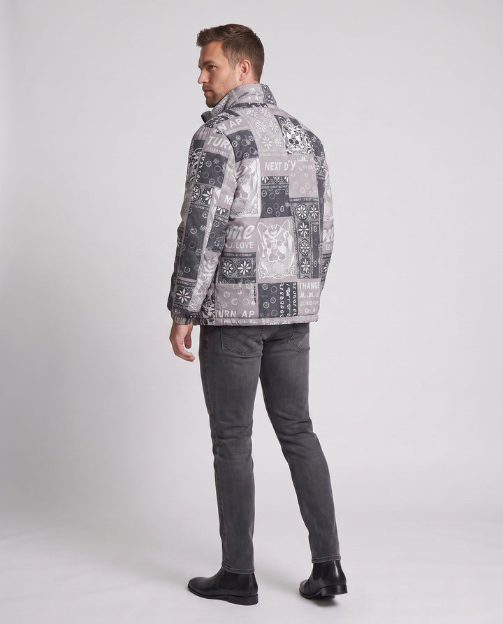Herr Patterned Puffer Jacka