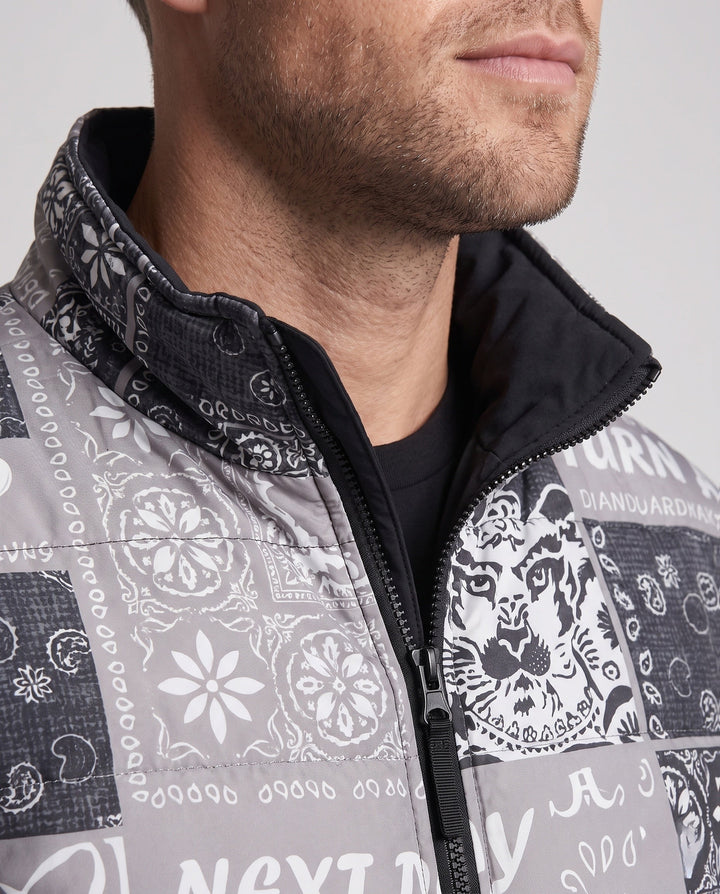 Herr Patterned Puffer Jacka