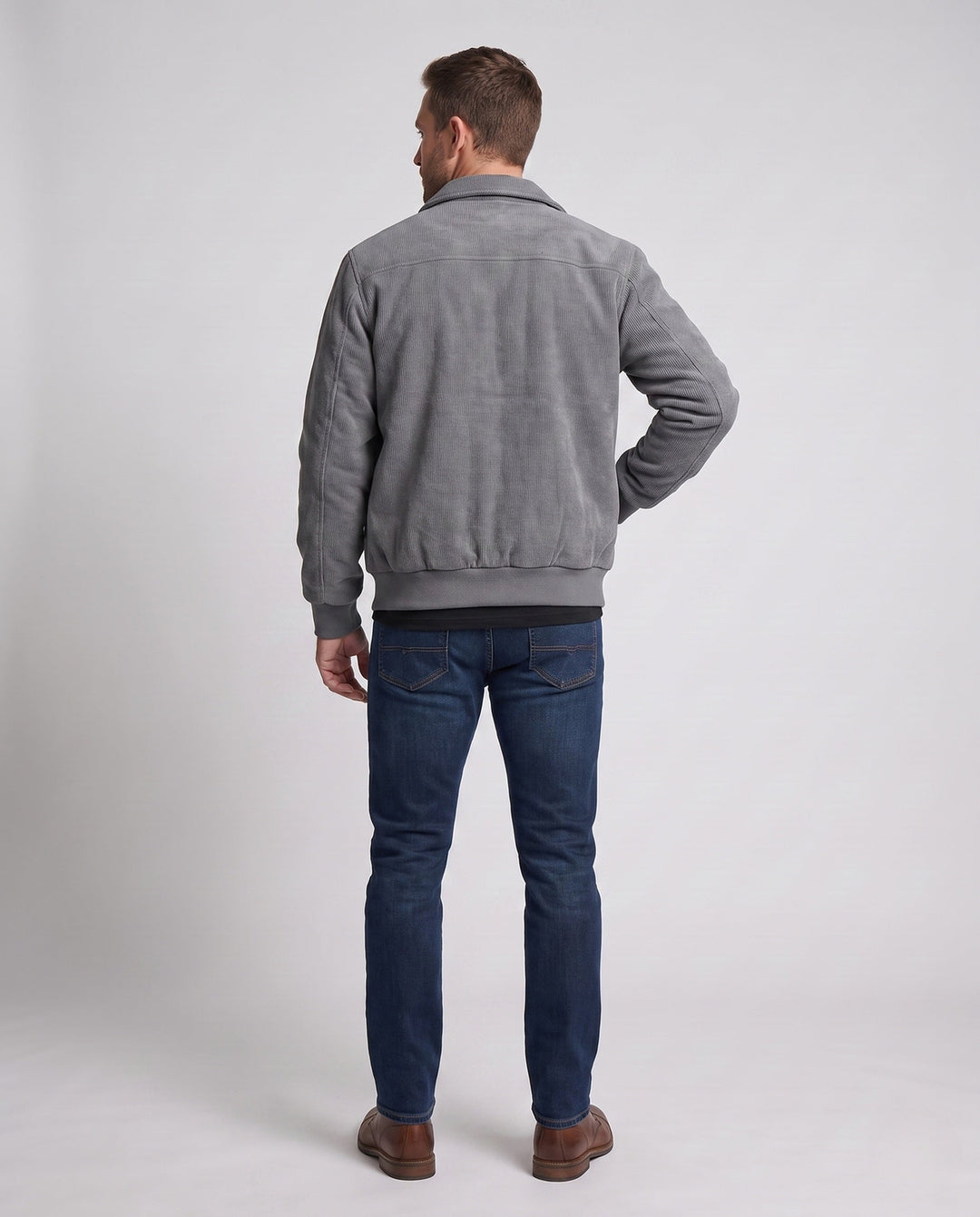 Herr Mode Övergångsjacka Tillverkad av Ripstop Material med Mysig Foder