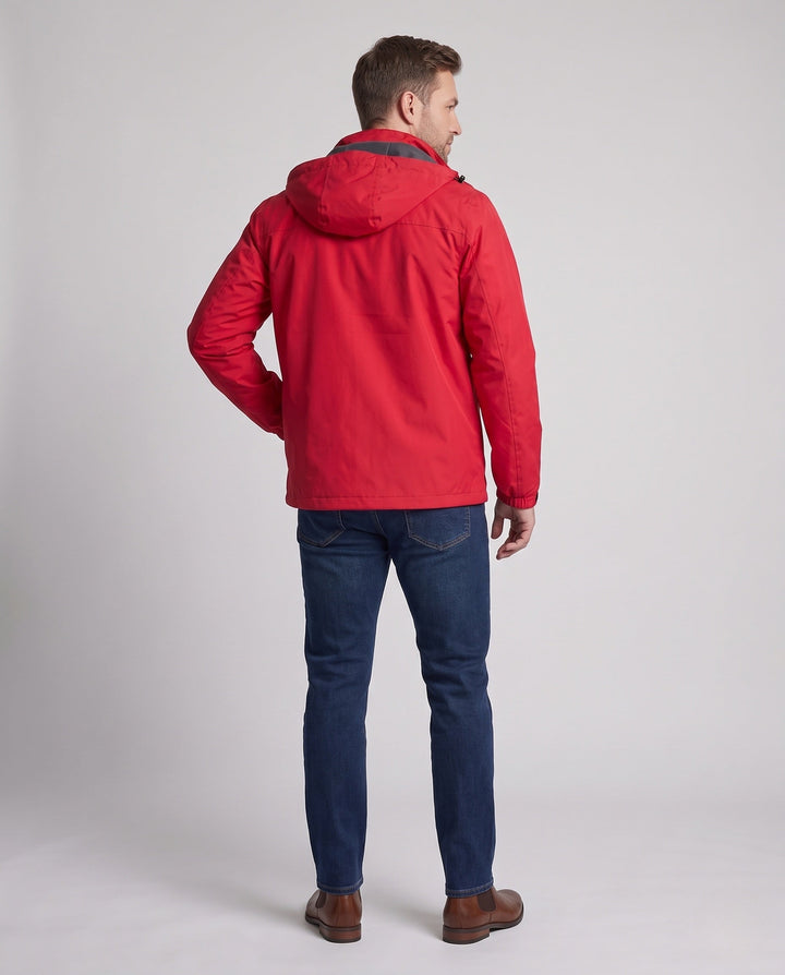 Herr Minimalistic Softshell Regnjacka med Dragsko Huva och Moisture-Wicking Membrane