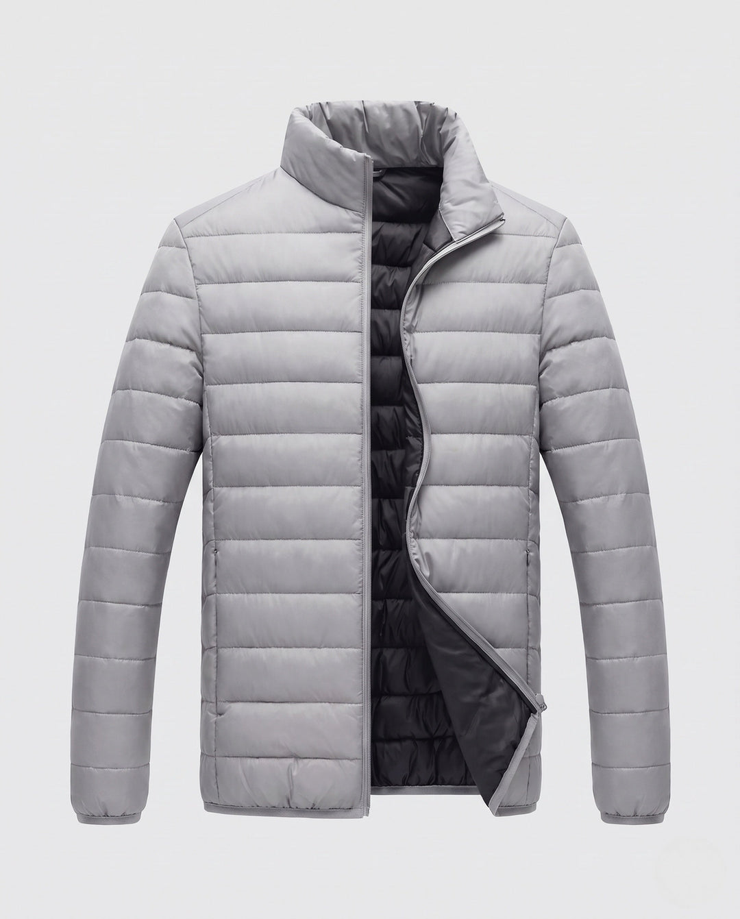Herr Compact Packable Quiltad Övergångs Jacka med Stående Krage och Termisk Filling