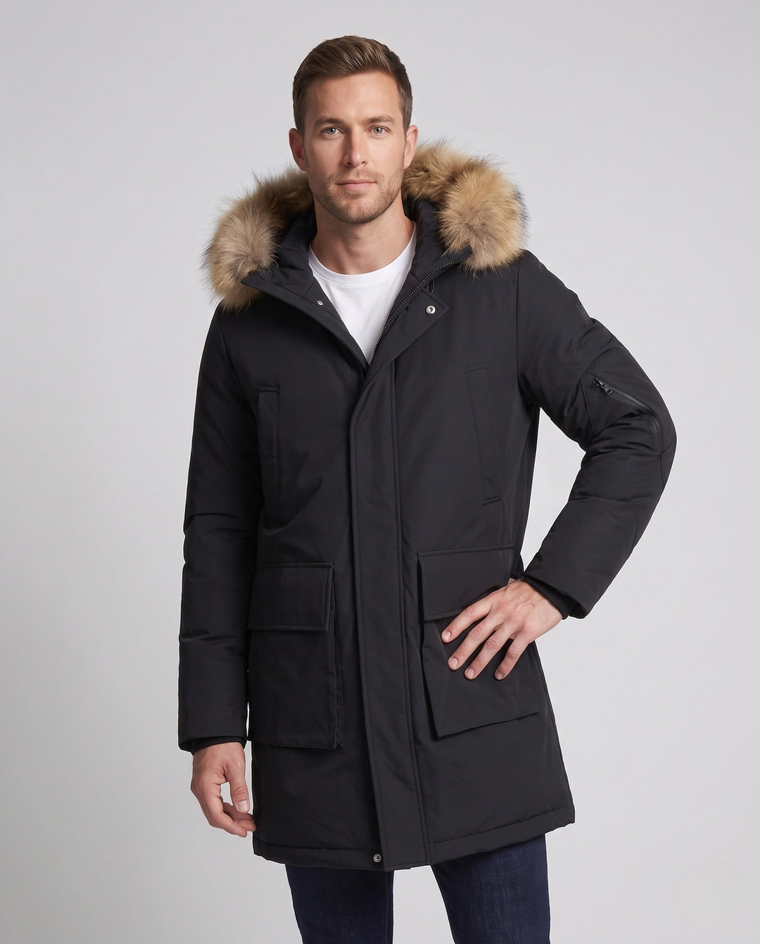 Herr Sportig Vinter Parkas Jacka
