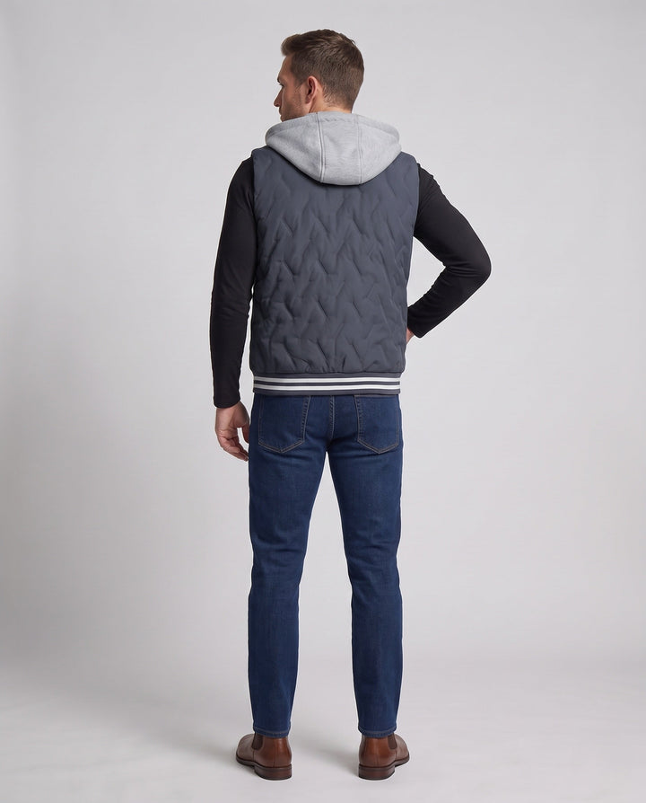 Herr Termisk Fleece Väst med Huva