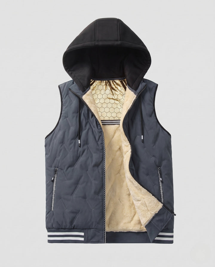 Herr Termisk Fleece Väst med Huva